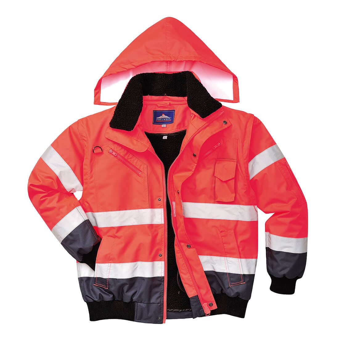 3 in 1 Hi-Vis Contrast Bomber Work Jacket - Site King