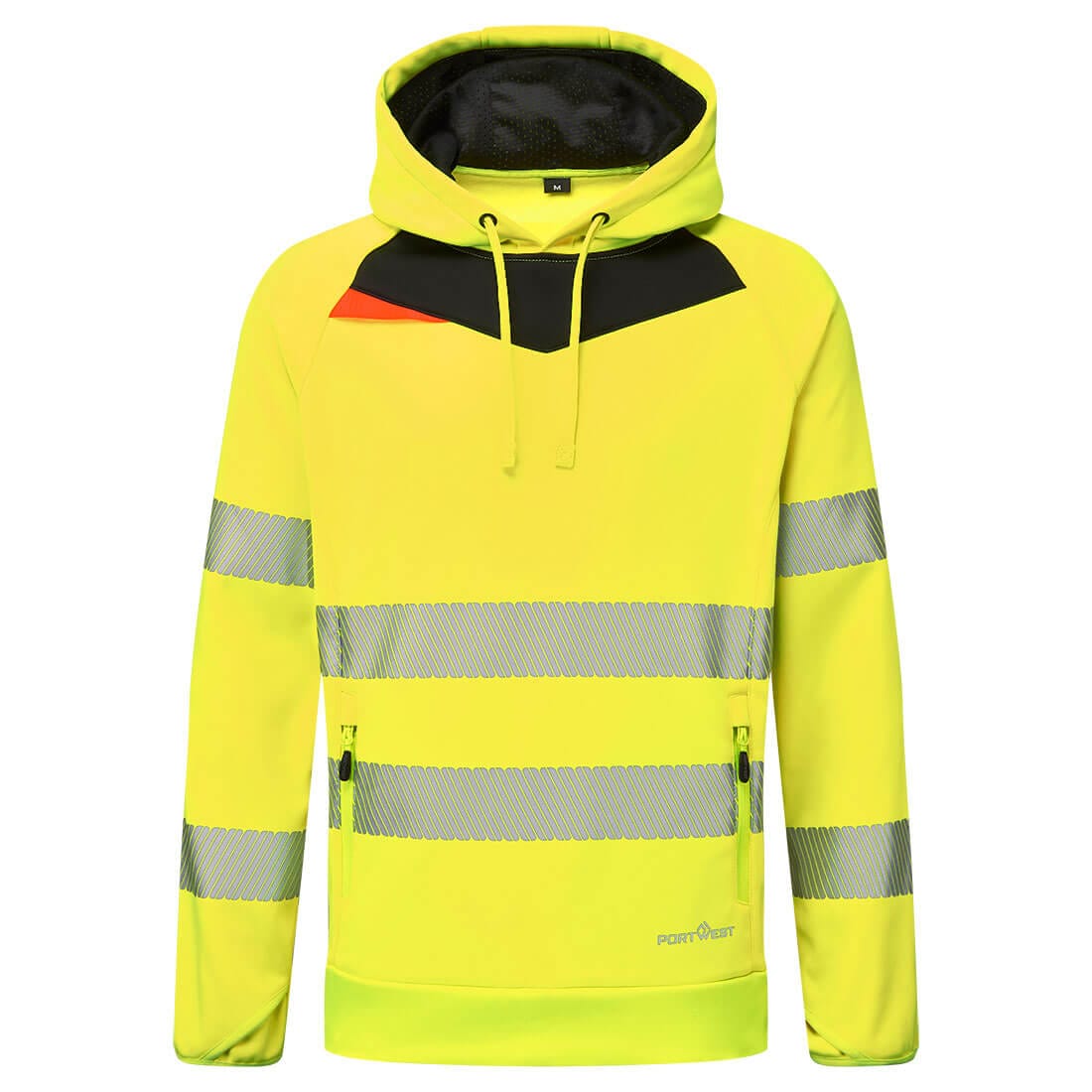 Hi Viz Pullover Kapuzenpulli, Grau, Reflektierendes Band, Gut