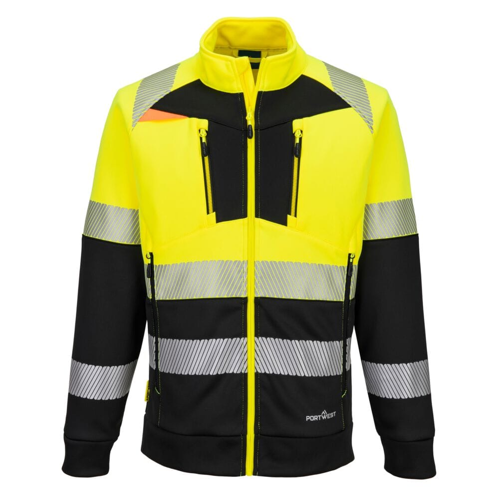ハイユニ ペッカー DX4 Hi-Vis Class 1 Funnel Neck Zipped Sweatshirt - Site King